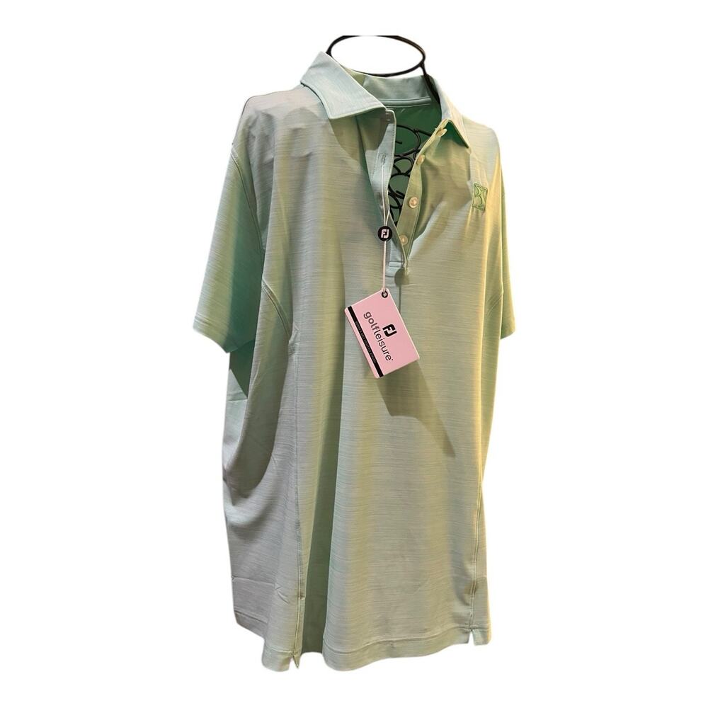 FootJoy Polo Shirt Women XL Golf Stretch Wicking Leisure Space Dye Mint